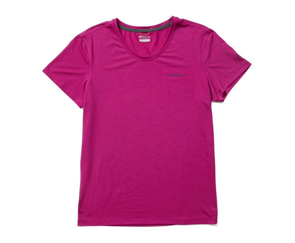 Merrell Kort Ærme Dame - Tencel™ Tee - Lyserød - ABG301879
